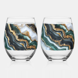 Geodo Verde Preto Dourado Branco