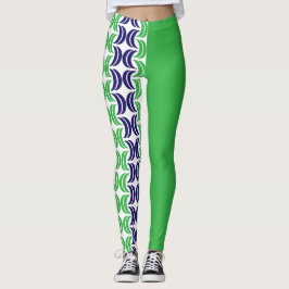Geometria Chic: Leggings Modernas Verde Azul