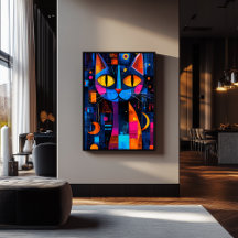 Geometria Expressionista Poster de Gato - Arte Vib