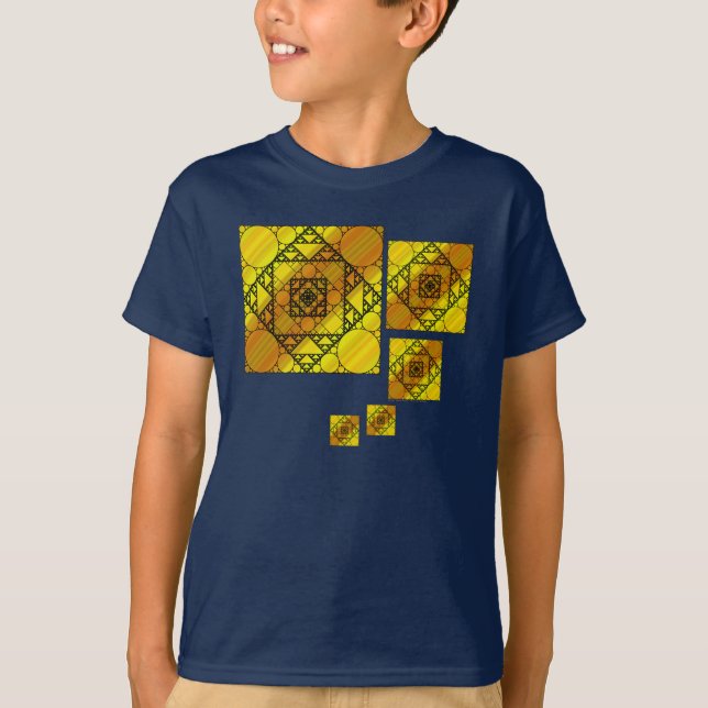 Geometria Fractal Camisa das Crianças e Camisa Esc (Frente)