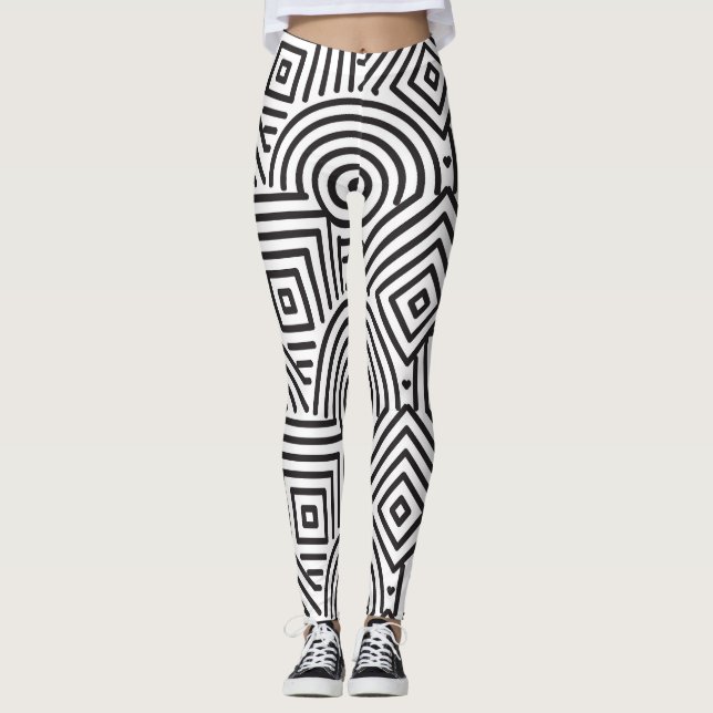 Geometria Gráfica: Leggings de Padrões de Beleza (Frente)