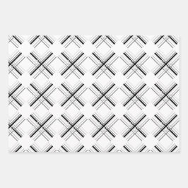 Geometria Moderna Tartan Em Lilac Branco E Preto