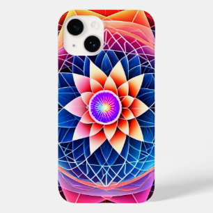 Geometria Sagrada Rainbow Mandala Neon Lotus Flowe