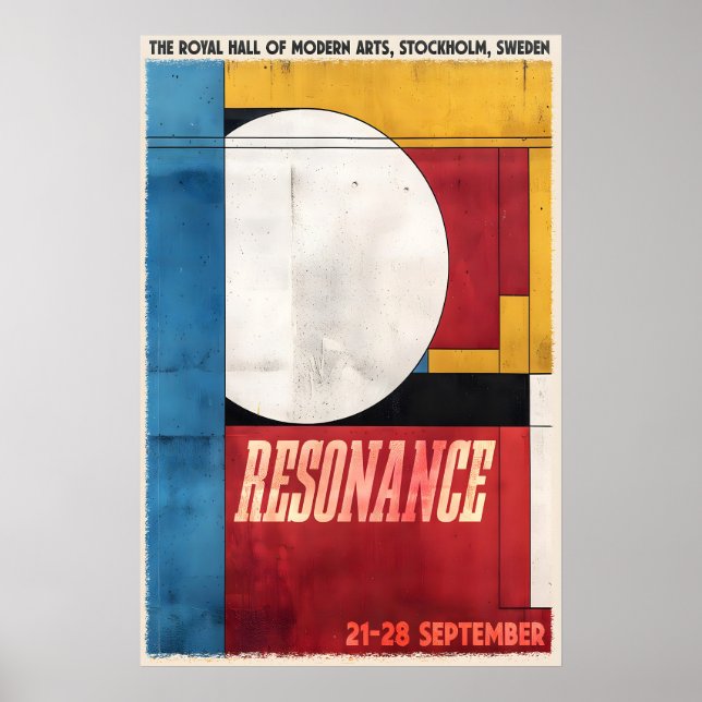 Geometric Art Print Stockholm Exhibition Poster (Frente)