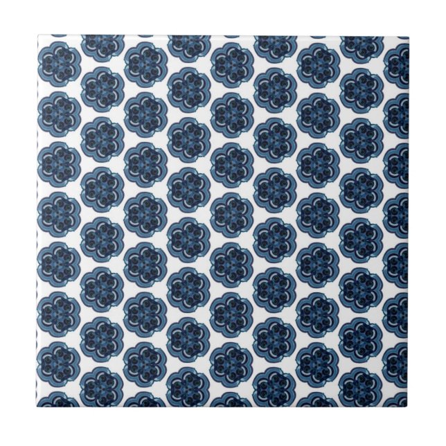 Geometric Blue Flowers (Frente)
