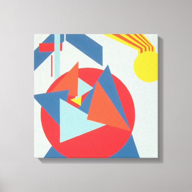 Geometric Bold Yellow Sunburst Canvas Print (Frente)