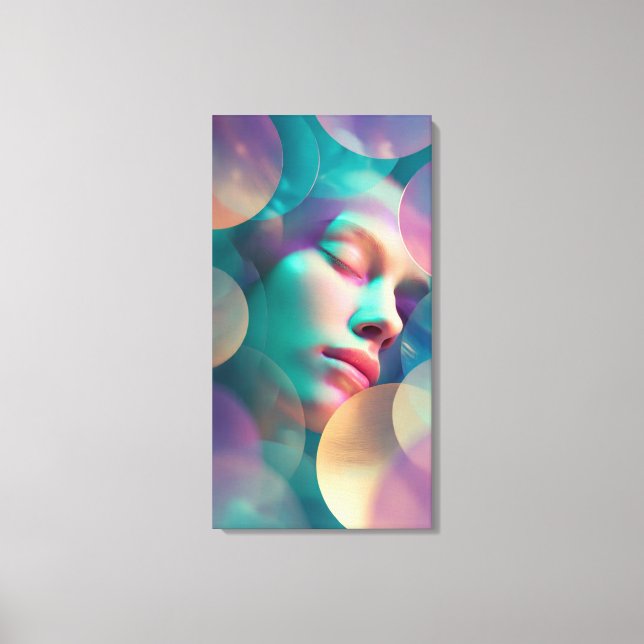 Geometric Dreams Abstract Sleeping Woman Canvas Ar (Frente)