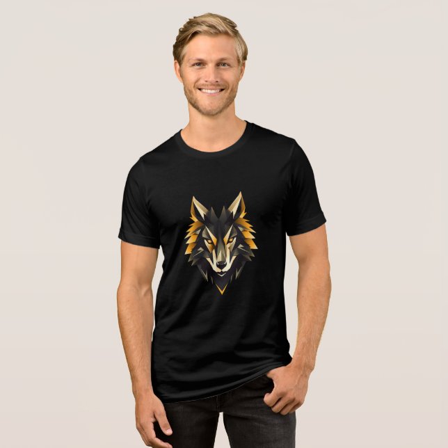Geometric Fierce Wolf Head Design (Frente Completa)