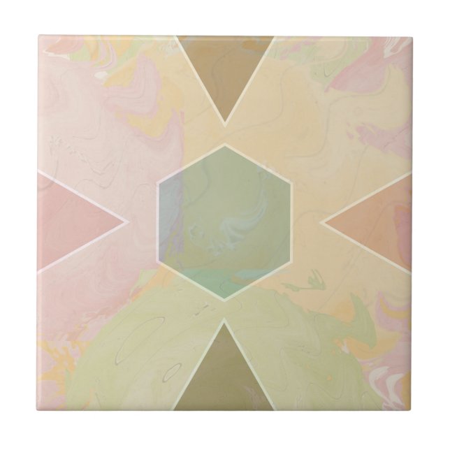 Geometric Pastel Marble Beige (Frente)