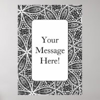 Geometric Pattern Frame Adult Coloring Page Poster