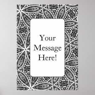 Geometric Pattern Frame Adult Coloring Page Poster