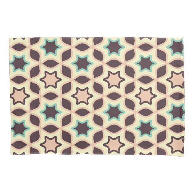  Geometric pattern with star shapes in brown and t (Frente-Esquerda)