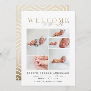 Geométrica do anúncio de nascimento de ouro multif