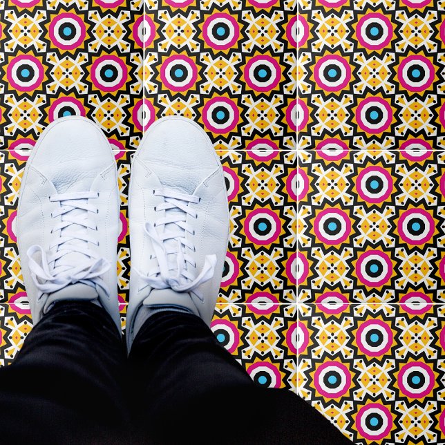 Geométrica do Mosaico Étnico Colorido Vibrante (Criador carregado)