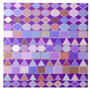 Geométrica Tribal Moderna, Ametist Roxo e Taupe