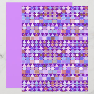 Geométrica Tribal Moderna, Ametista Roxo e Violeta