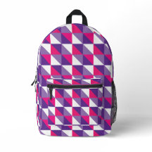 Geométrico Abstrato Retro Rosa Roxo & Branco