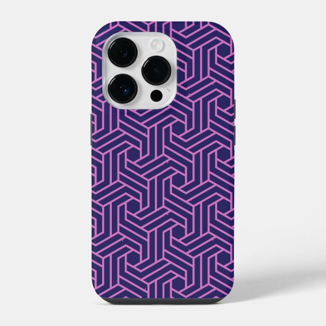 geométrico abstrato rosa com fundo roxo (Verso)