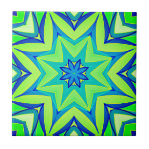 Geométrico abstrato Star - Verde limão e Azul