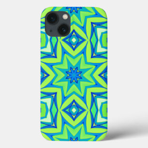 Geométrico abstrato Star - Verde limão e Azul