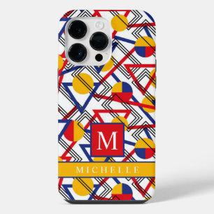 Geométrico Branco Amarelo Vermelho Azul Personaliz