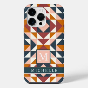 Geométrico Branco Rosa Vermelho Laranja Personaliz