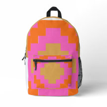 Geométrico Cor-de-Rosa Laranja Groovy Retro