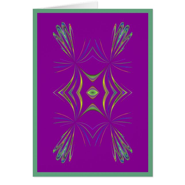 Geométrico delicado no cartão roxo (Frente)