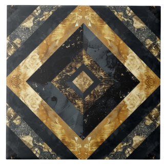 Geométrico Dourado de Luxo Negro