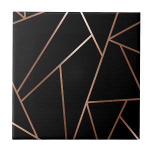 Geométrico Dourado em preto e Rosa