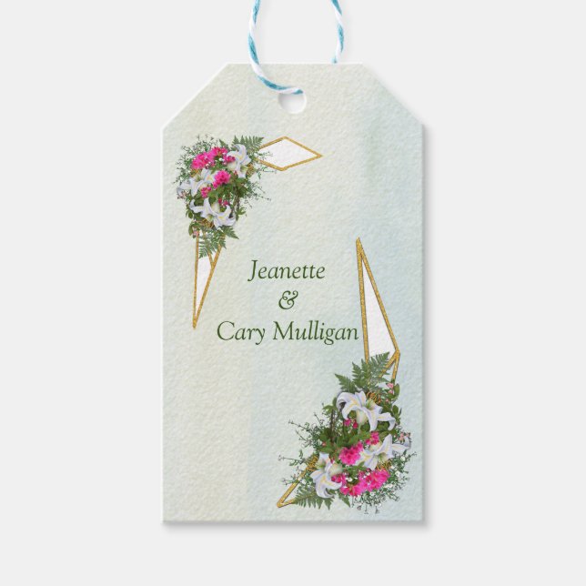 Geométrico - Etiqueta de Presente do Buquê da Flor (Frente)