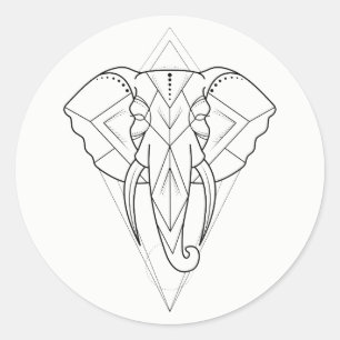Geométrico - etiqueta do elefante