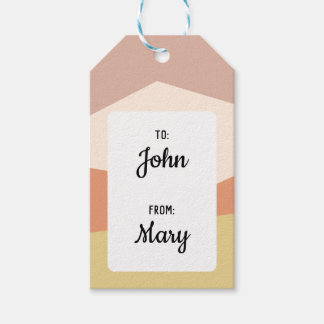 Geométrico minimalista com etiqueta de presente de