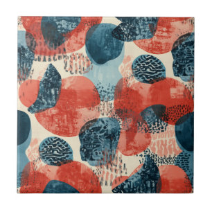 geométrico moderno abstrato Coral e Azul
