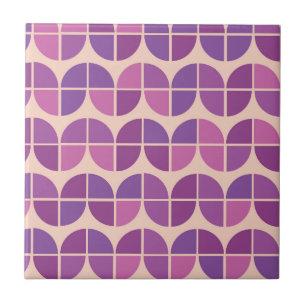 Geométrico Moderno de Meados do Século Rosa Roxo