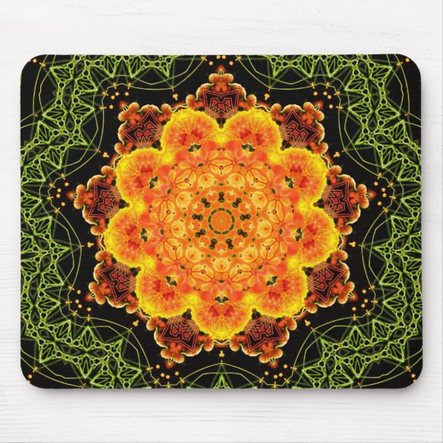 Geométrico Sunflower Mandala Mousepad (Frente)