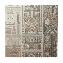 Geométrico Vintage Chic Aveia Preto Macio