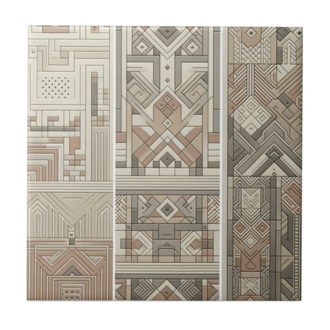 Geométrico Vintage Chic Aveia Preto Macio (Frente)