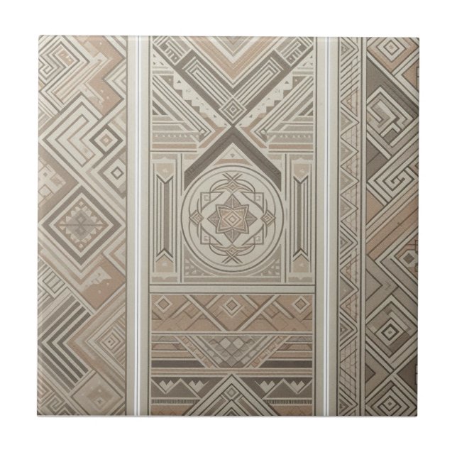 Geométrico Vintage Chic Aveia Preto Macio (Frente)