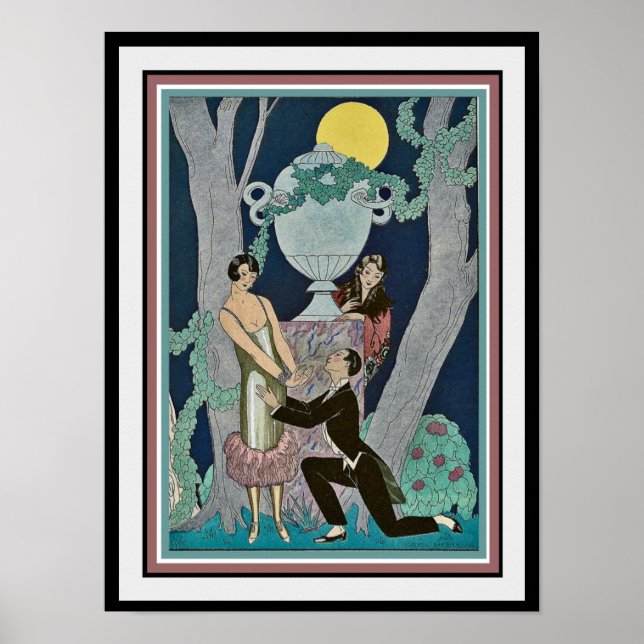 George Barbier "A Proposta" Art Deco Impressão 16x (Frente)