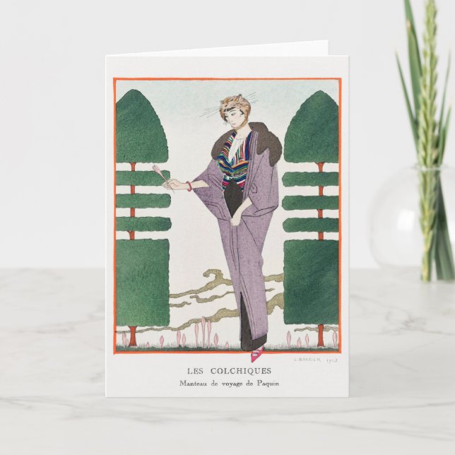 George Barbier, cartão de agradecimento Art Déco (Frente)