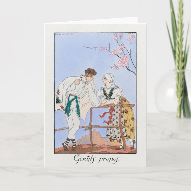 George Barbier, cartão de agradecimento Art Déco (Frente)
