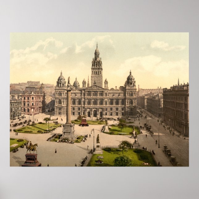 George Square, Glasgow, impressão de arquivamento  (Frente)