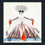 Georges Barbier Art Deco Fashion Poster<br><div class="desc">Art Deco Fashion poster. Ilustração Art Deco de 1921. O artista francês Georges Barbier foi um dos mais famosos ilustradores da deco de arte da 1920, ele passou a maior parte de sua carreira ilustrando senhoras elegantes e casais românticos. Este trabalho mostra uma jovem bonito num intricado vestido de pínus...</div>