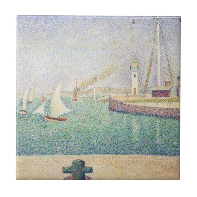Georges Seurat - Entrada do porto de Honfleur (Frente)