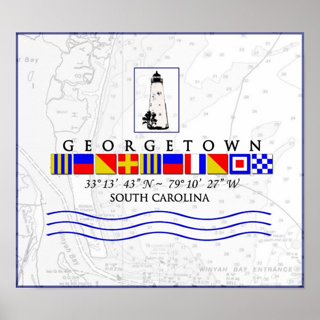 Georgetown SC Marine Signal Flag Poster (Frente)