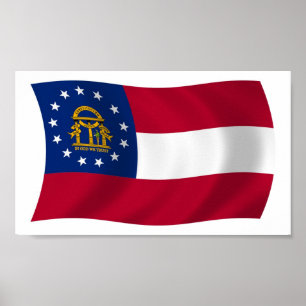 Georgia Flag Poster Impressão