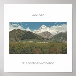 Georgia Kazbegi Architecture Nature Poster