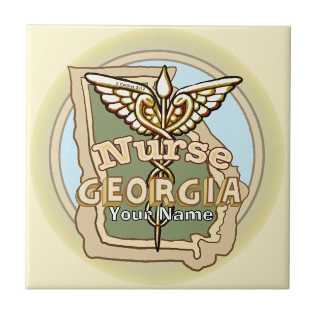 Georgia Nurse Caduceus Tile (Frente)