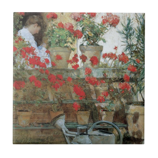 Geranianos por Childe Hassam, Impressionismo de Vi (Frente)
